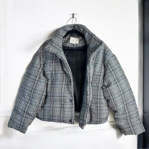 A New Day Plaid Puffer Jacket - Size L - Stylish & Cozy Winter Essential